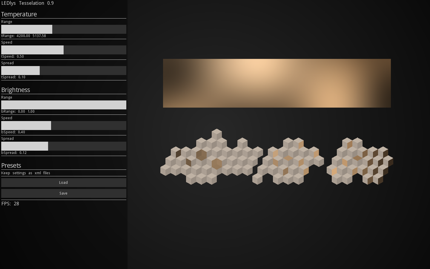 Tessellation control software: low-Spread setting