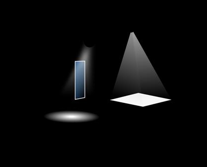 Sharp lightroom and diffuse lightroom with mirror