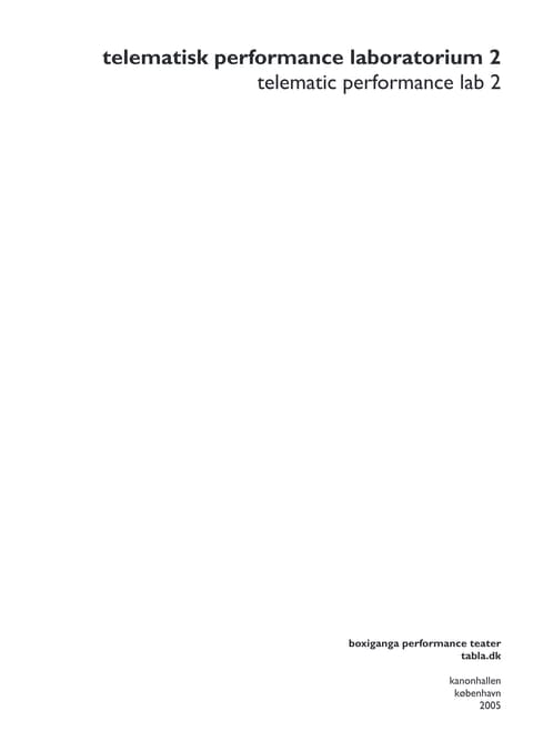 Telematisk Performance Laboratorium — Folder